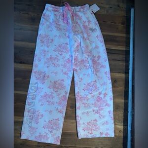PINK love shack fancy wide leg sweats NWT 
Floral Pink and White Lounge Pants
